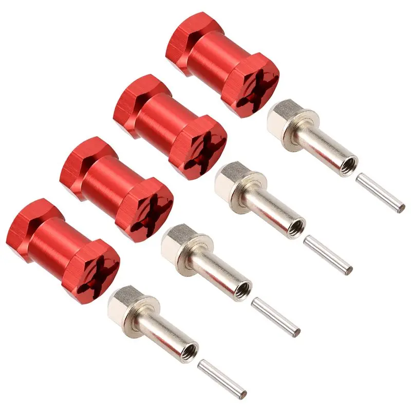 B78B-4Pcs Aluminum 12Mm Hex Wheel Hub Drive Adaptor Extension Combiner Coupler For 1/10 RC Car Crawler SCX10 D90