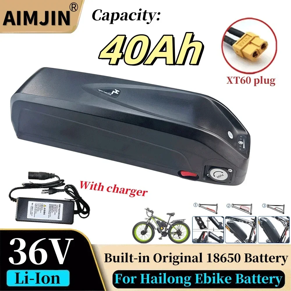 36V for hailong battery USB 18650 BBS02 BBS03 BBSHD 40Ah 500W 750W 1000W 1500W Motorcycle/bicycle/bike