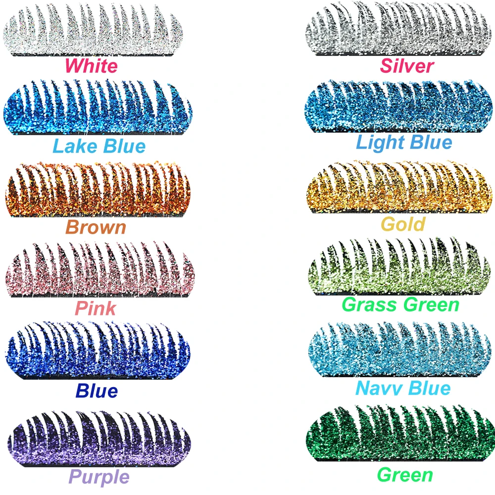 Mix Colors Glitter Eyelash Extensions Shiny Colorful False Lashes Faux Russian Volume Individual Lashes For Makeup Supplies