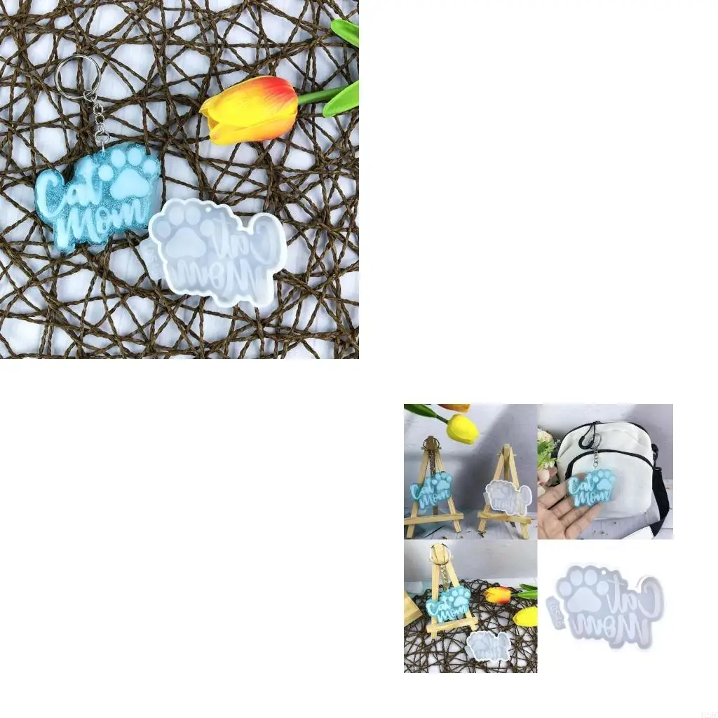 

Flexible Cats Shaped Silicone Mold Portable Silicone Cats Keychain Accessory Mold for Unique Chain Gift Making