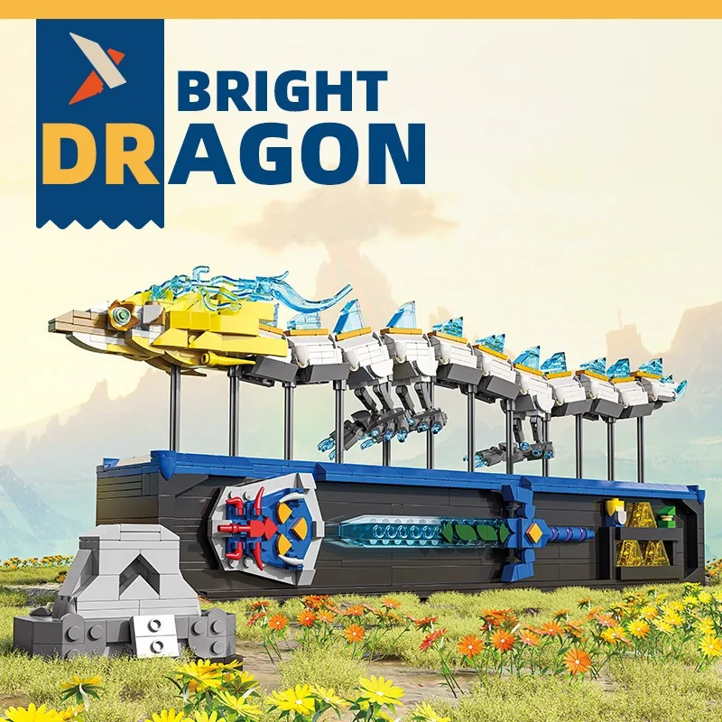 MOC Wild Breath Tears The White Dragon Building Blocks Set For Zeldaed Rotatable Animals Master Sword Ornaments Bricks Toys Gift