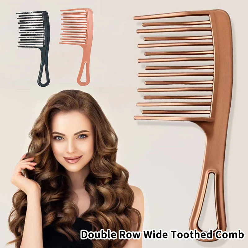 Double Row Wave Big Tooth Comb Wide Tooth Ladies Special Perm Curly Fluffy Plastic Brush Long Hair Styling Comb