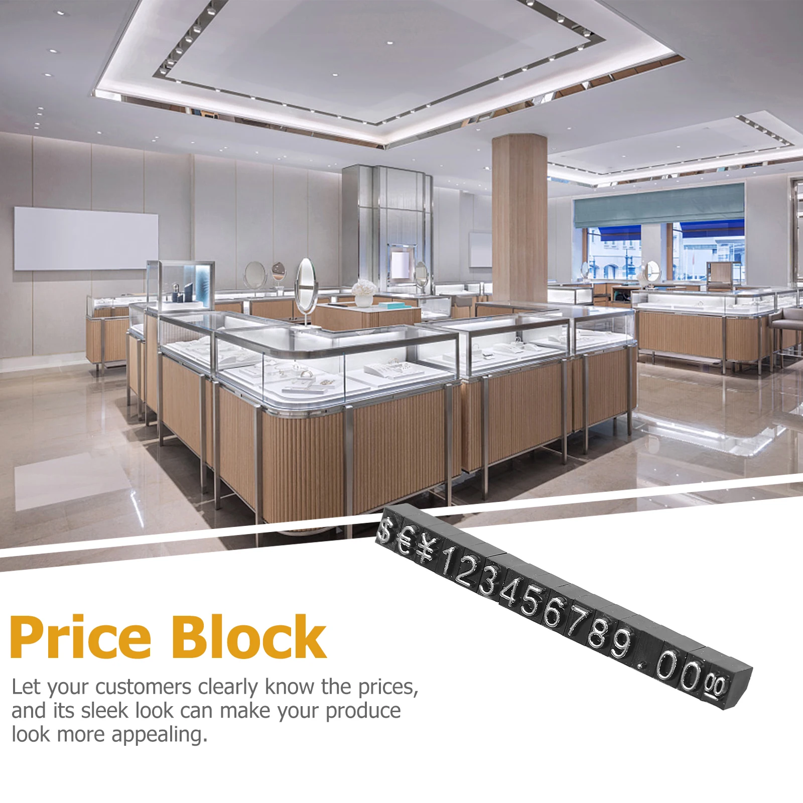 

Price Signing Block Display Stand Tag Stands Jewelry Cube Label for Retail Blocks