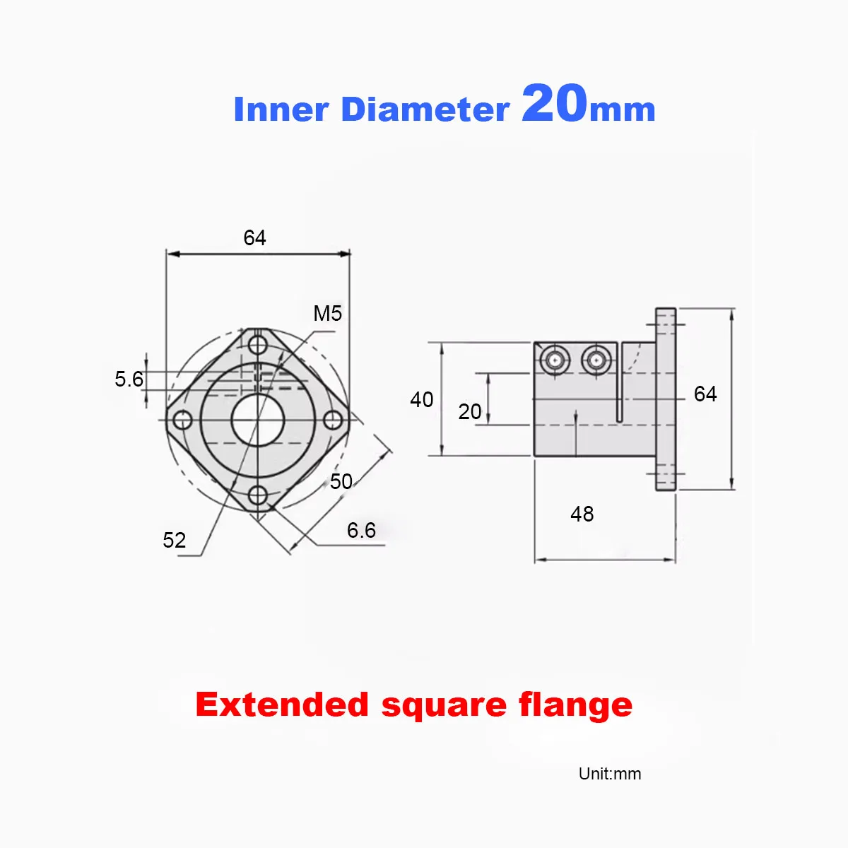 Variant: 1pcs  M20 Square