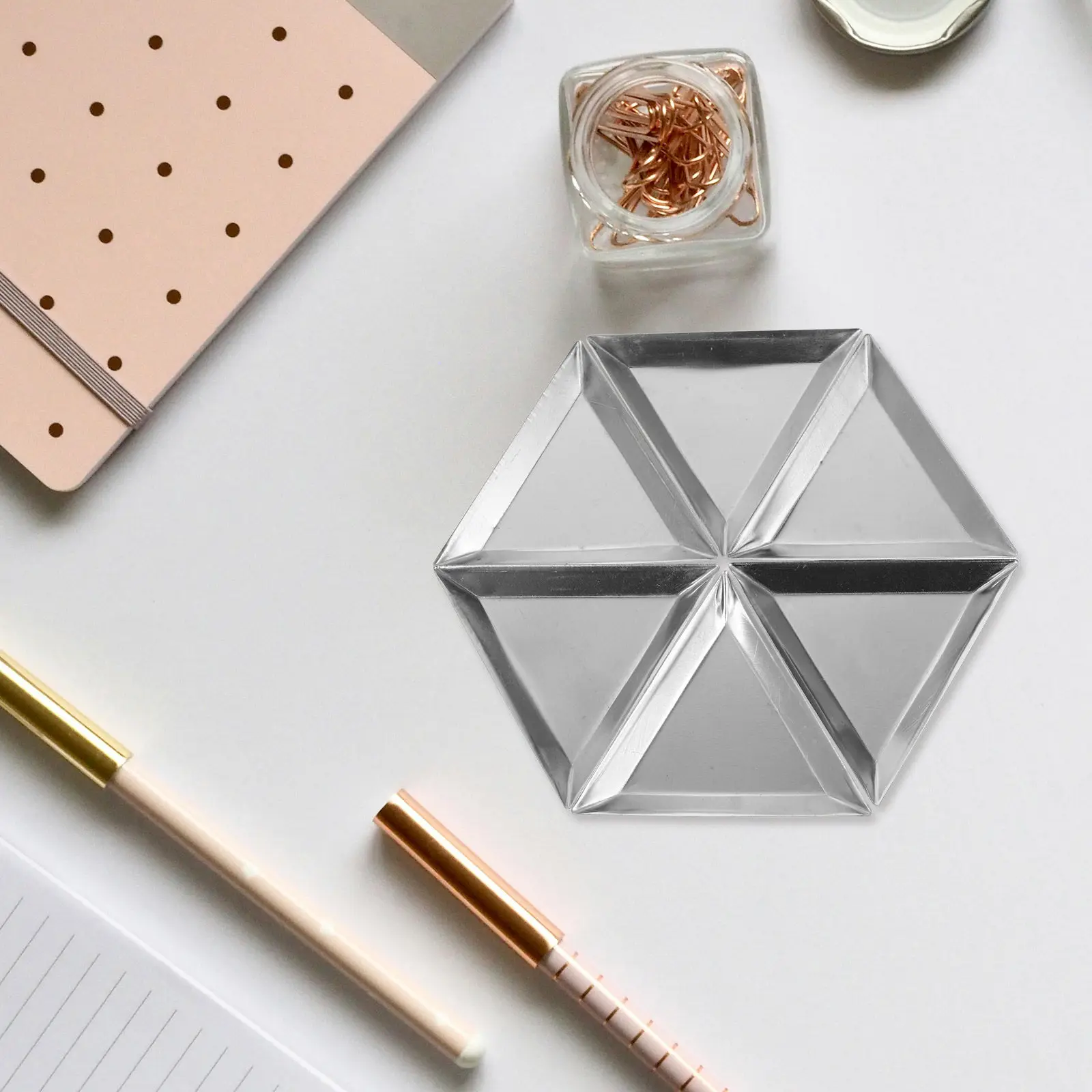 

6Pcs Aluminum Jewelry Organizers Triangle Shaped Bead Sorting Trays Nail Art Rhinestones Storage DIY Craft Tools