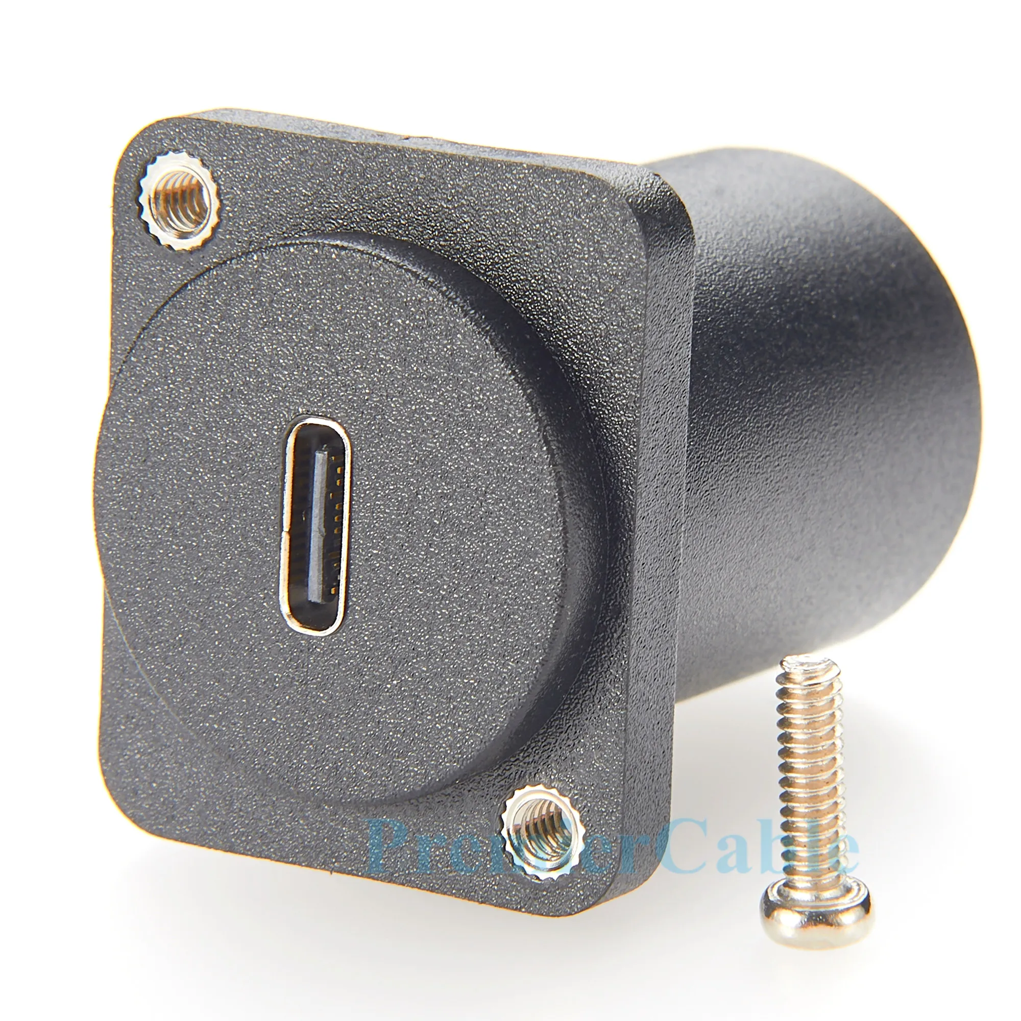 10Gbps USB C to USB C Panel Mount Adapter D-Type XLR Shell Type C 3.1 Female to Female Straight Connector Mounting Socket