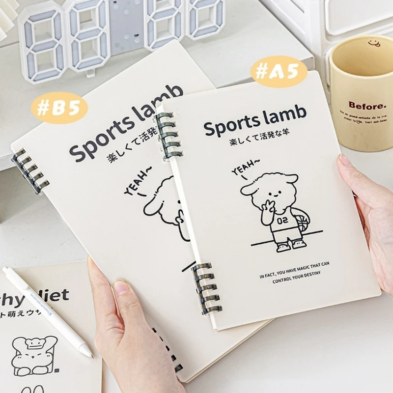 Leisure Time Loose Leaf Notebook Cartoon Cover A5 B5 Size 60sheets Line Paper Diary Memo Book Office School A7321