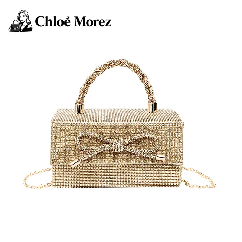 

Diamond Bow, Western Style Trendy Crossbody Small Square Bag, Fashionable Women's Bag