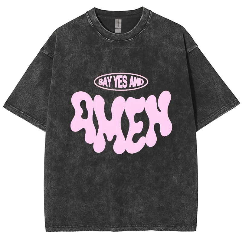 

Y2K Pink Letter Graffiti Print Women's T-Shirt Washed Oversized Loose Mid Sleeve Sweetheart Cute Simple Top Girly Tee