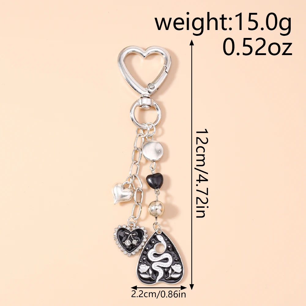 Aihua Steampunk Böser Blick Herz Mond Schlüsselanhänger Cool Ins Schwarze Rose Schlange Schlüsselringe Anhänger Handtaschen-Accessoires Y2K Schmuck Geschenke – Detail 2