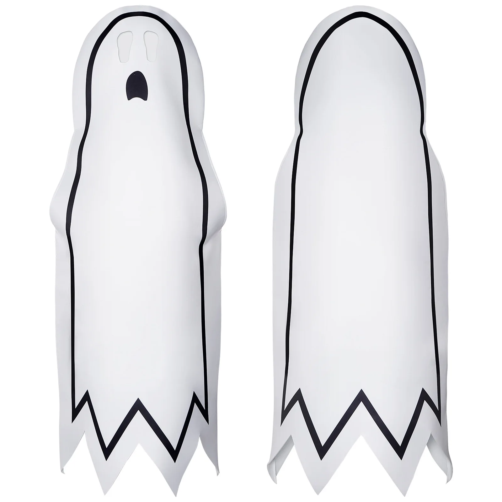 

Kids Adults Ghost Cosplay Costume for Halloween Horror Specter Print One Piece Outfit for Party Carnival
