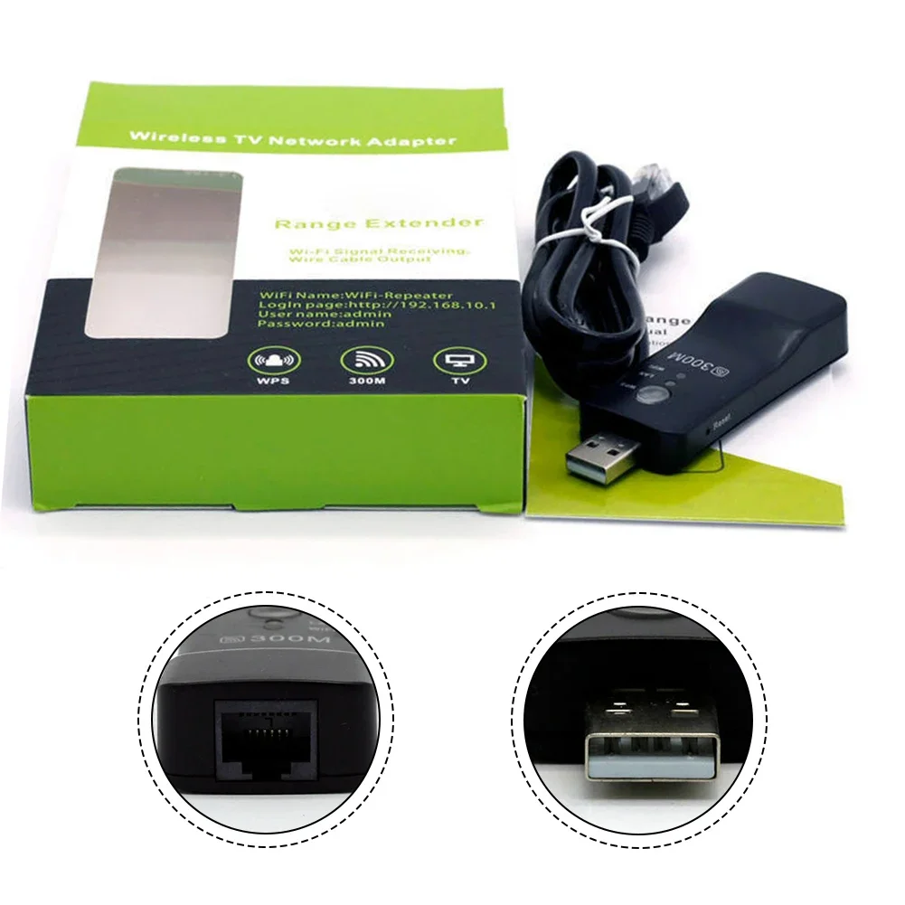 300Mbps USB واي فاي مكرر إشارة موسع 802 11n محول الشبكة اللاسلكية مع وضع WPS للتلفزيون الذكي ومشغلات الشبكات #1