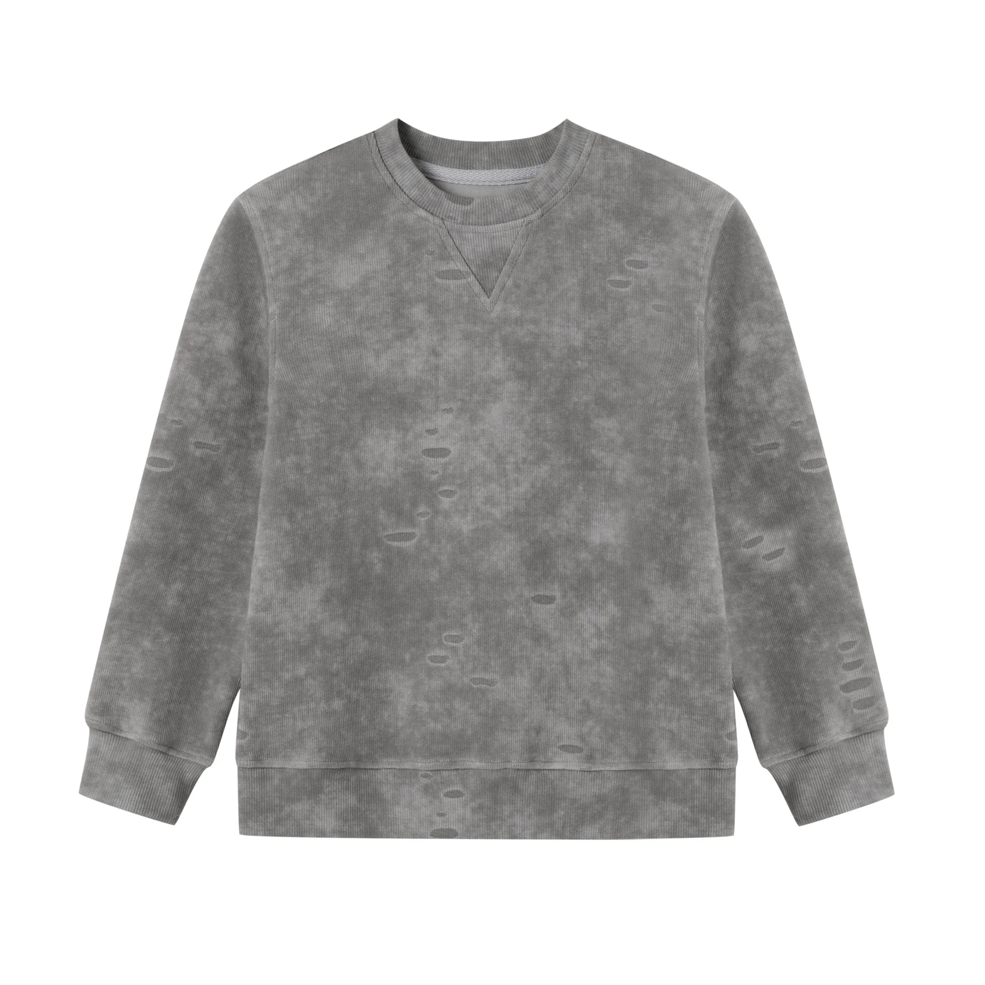 Gray Round Neck Long Sleeves Spring Children Casual Sweatshirt Fashion Tie-dyed Cotton Outwear Sweatshirts Kids Top Boy