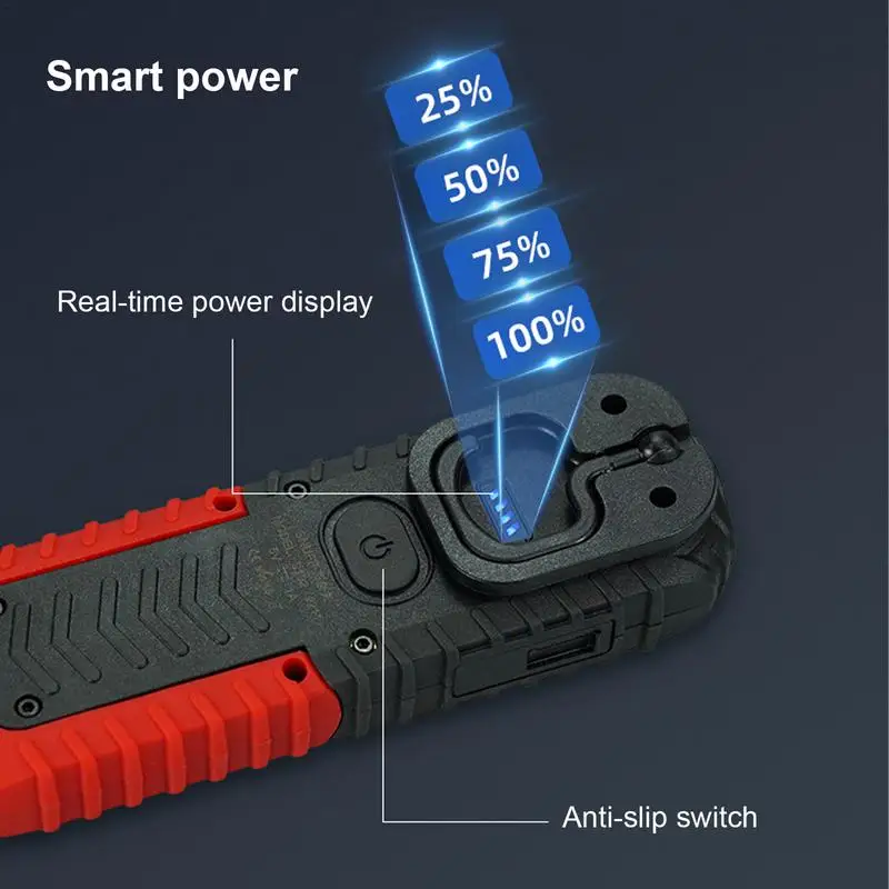 Cordless LED Work Light USB Magnetic Work Light Convenient Adjustable Work Lamp For Job Site Lighting 360  Suspension Hook