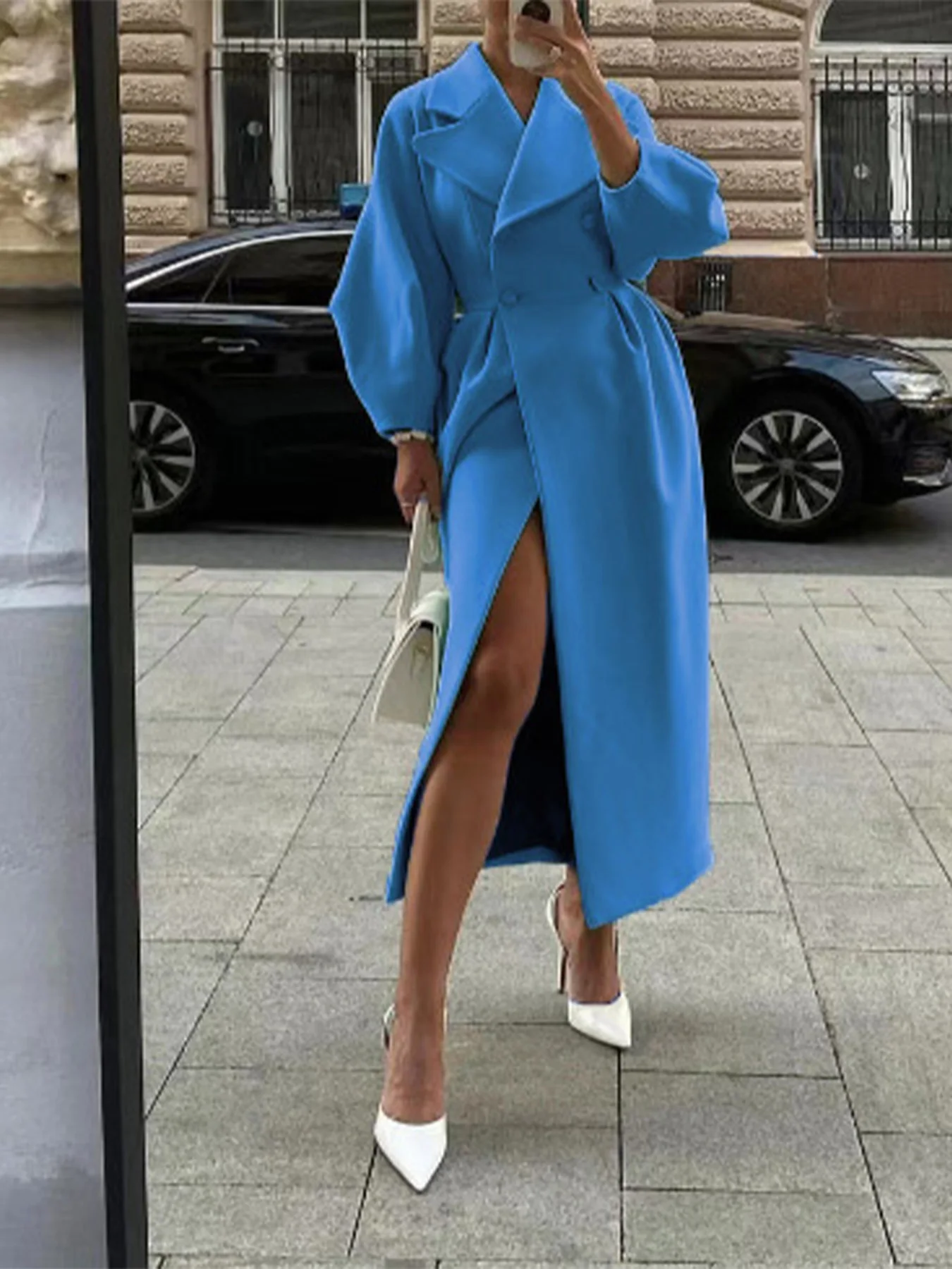 Winter Coat For Women Fashion Solid Loose Lapel Double Breasted Trench Vintage Long Sleeve Jackets Warm Thick Woman New In Coats