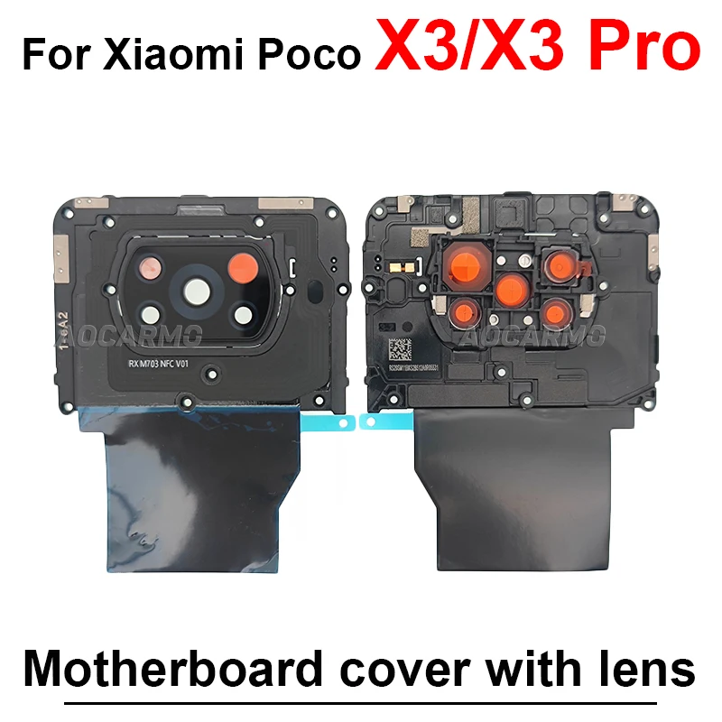 For Xiaomi POCO X3 X3Pro Motherboard Cover Heat dissipating Sticker And Camera Lens With Frame NFC Module Replacement Part