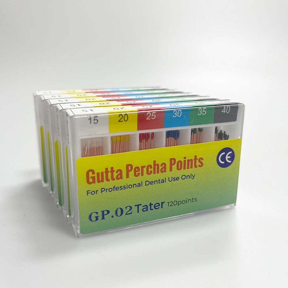 Endodontic Treatment Kit: Absorbent Paper Points & Gutta Percha Cones for Root Canal Drying and Filling, Taper 04/02