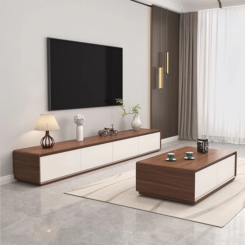 

Organizer Console Tv Stand, Entertainment Center Light Luxury, Storage Universal Wooden Tv Support