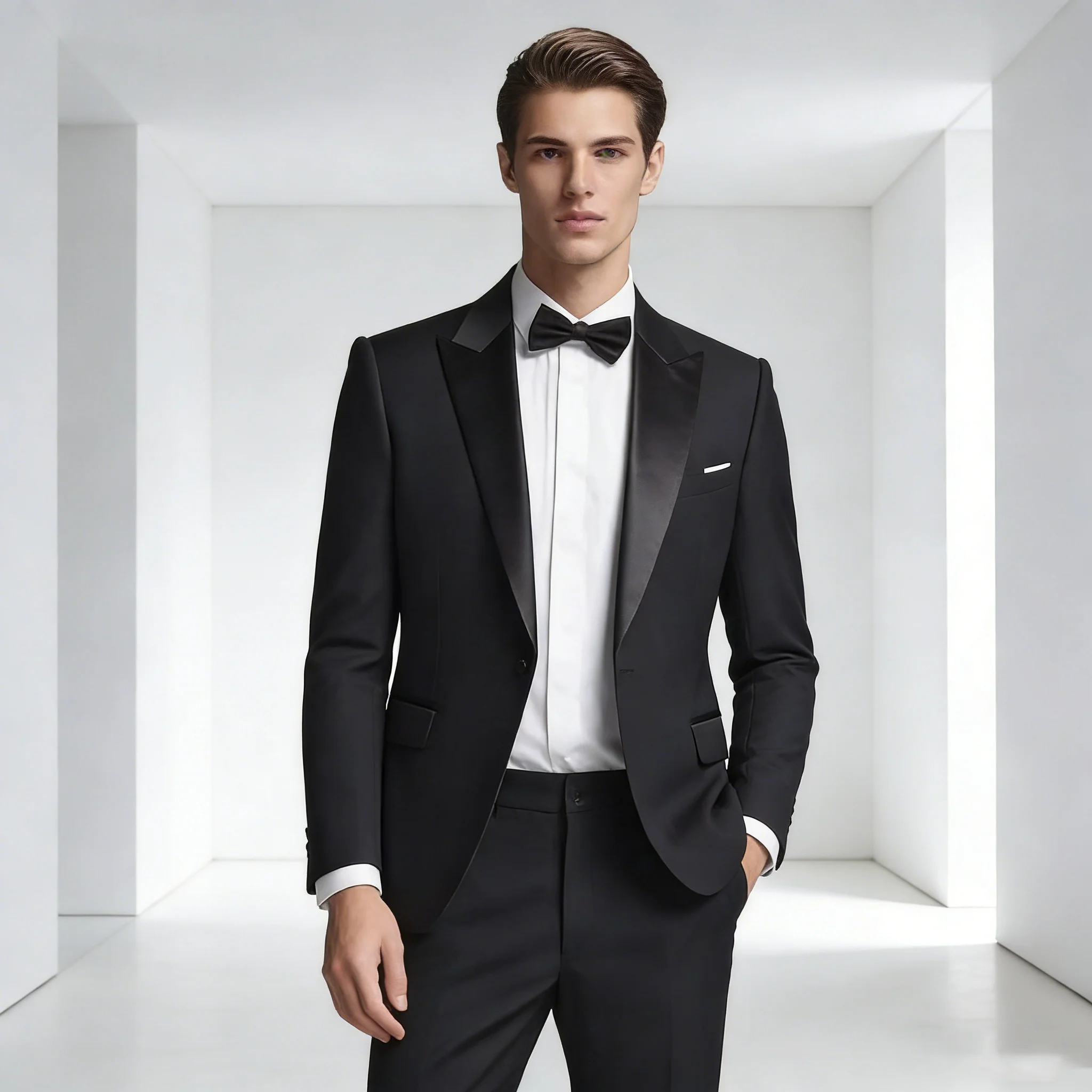 

Elegant Solid Suits Men Slim Fit Peaked Lapel Jacket Pants 2 Piece Set Man Business Party Tuxedos Customized Wedding Blazer 2026