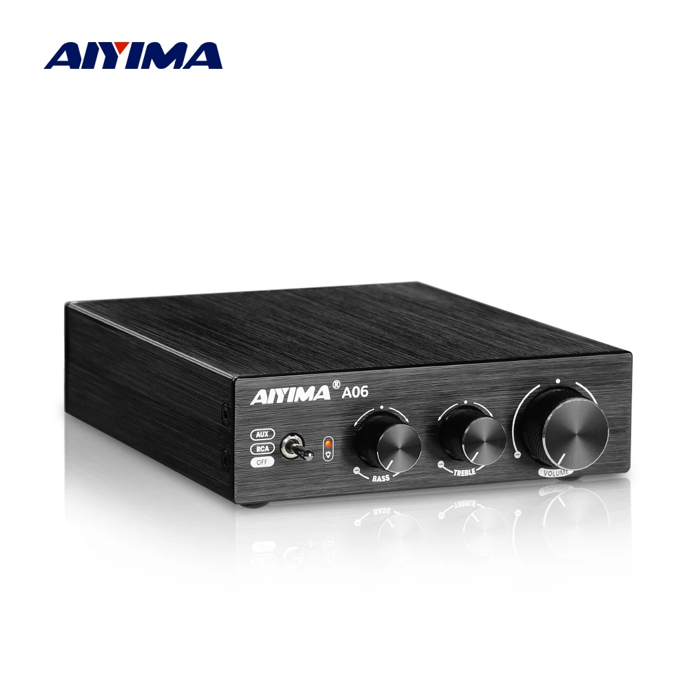 

AIYIMA Audio A06 160W Power Amplifier Class D Digital 2.0 HiFi Stereo TDA7498E Aux RCA Amp Bass Treble for Home Theate