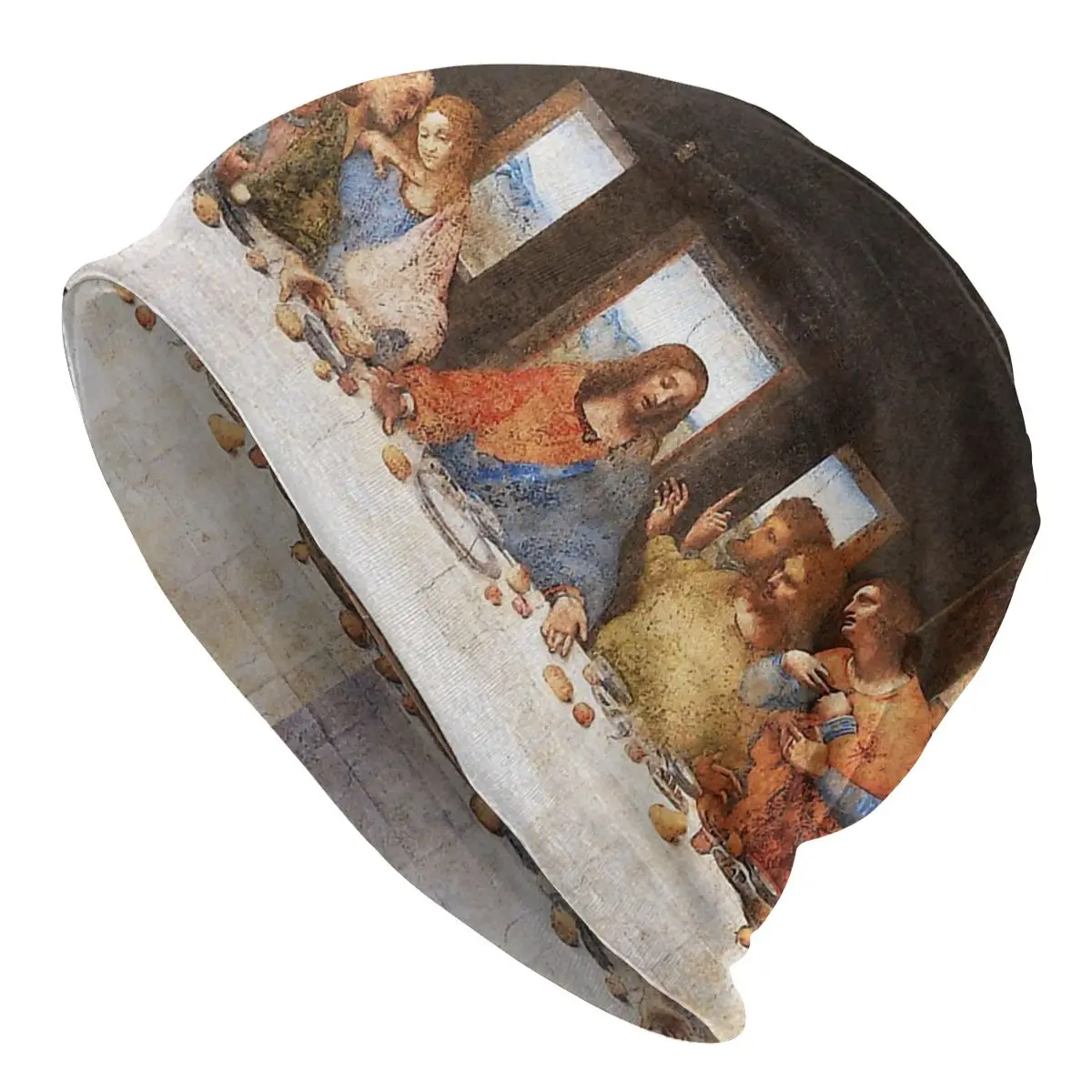 The Last Supper By Leonardo Da Vinci Jesus Christ Nativity Autumn Female Thin Beanies Double Used Cycling Bonnet Hats