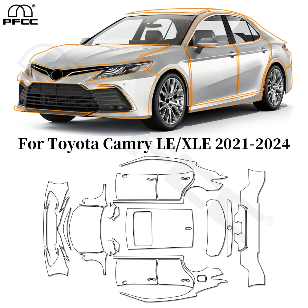

For Toyota Camry LE XLE 2021-2024 TPU Paint Protection Film Anti-Scratch Car Body Pre-cut PPF Clear Bra Resistant Invisible Kit