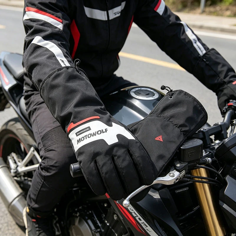ユニセックス秋冬オートバイグローブカバー防水防雨防風暖かい保護バイクレーシングライディングアクセサリー