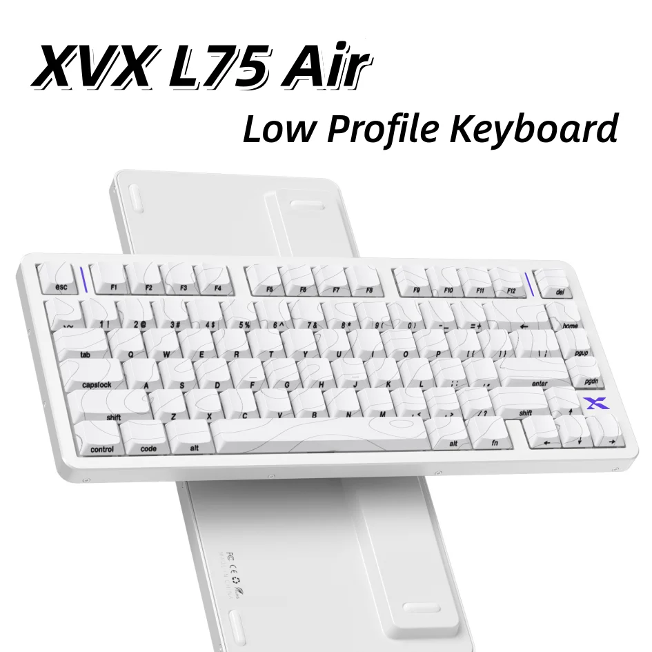 XVX L75 Air Low Profile Wireless RGB Mechanical Keyboard with IMD-TECH Keycaps Ultra Thin Body Backlit Light Transmission