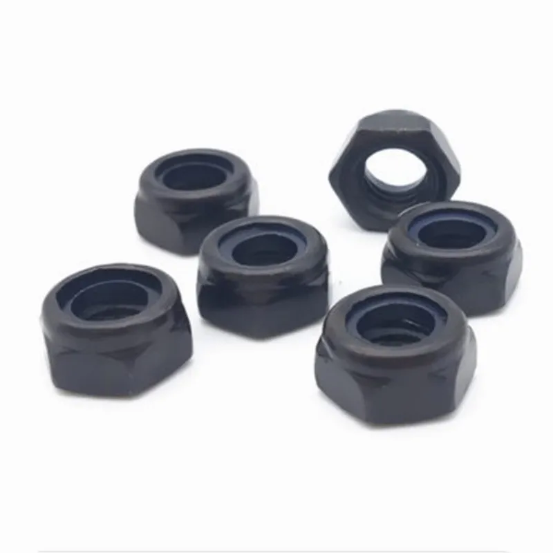100-1000pcs M2 M2.5 M3 M4 M5 M6 M7 m8 Black Nylock Nylon Insert Hex Lock Nuts