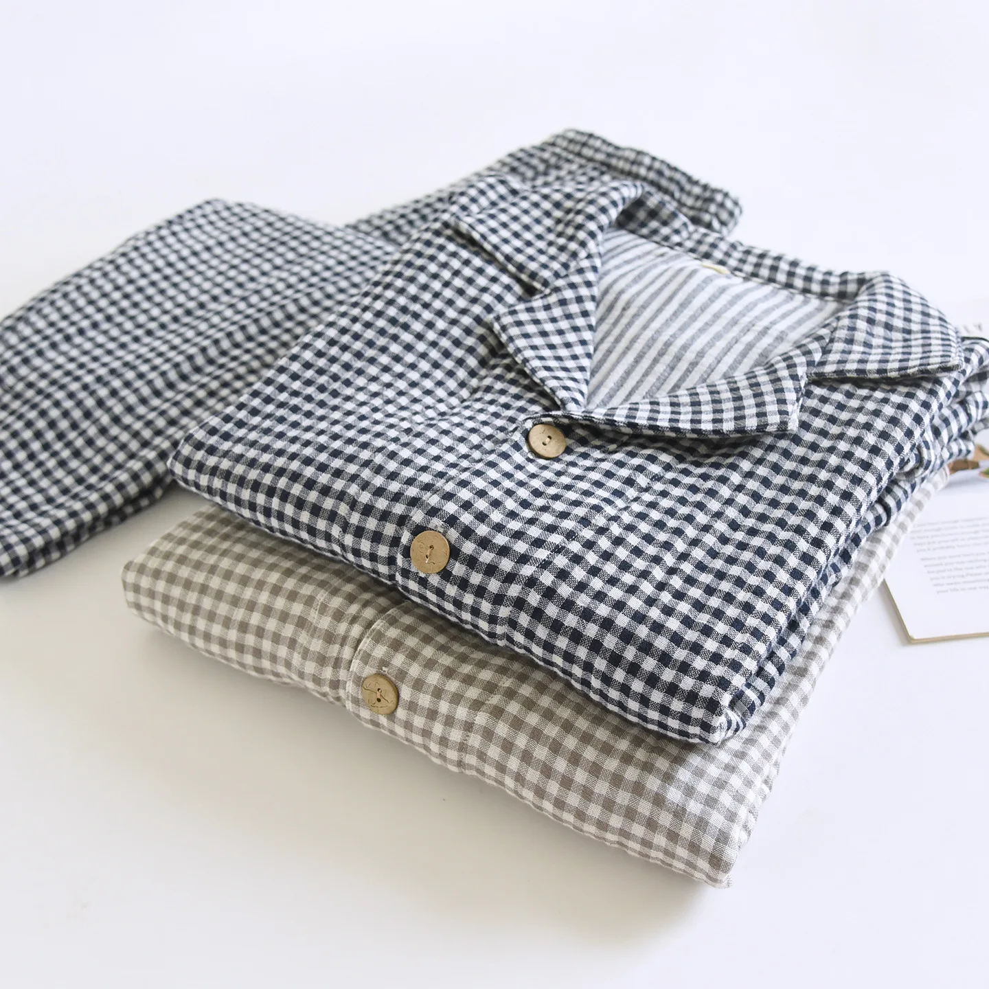 

Plaid Pajamas For Men Pyjamas Set Autumn Sleepwear 100% Cotton Nightwear Clothes For Sleep Long Sleeve Night Clothing