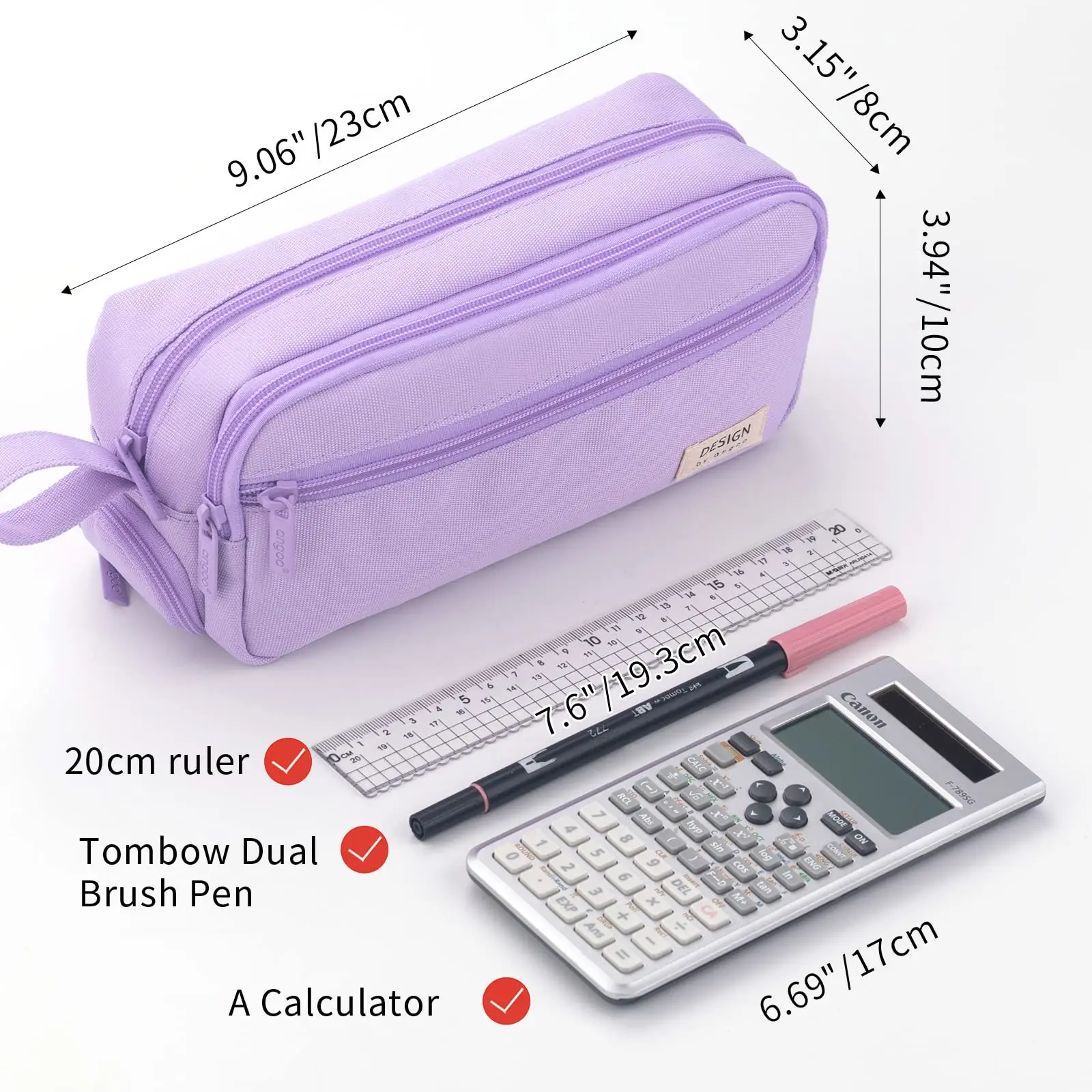 Macaron Color Large Capacity Pencil Case Multi Layer Compartments Eco Friendly Material Zipper Closure for School Storage Bag