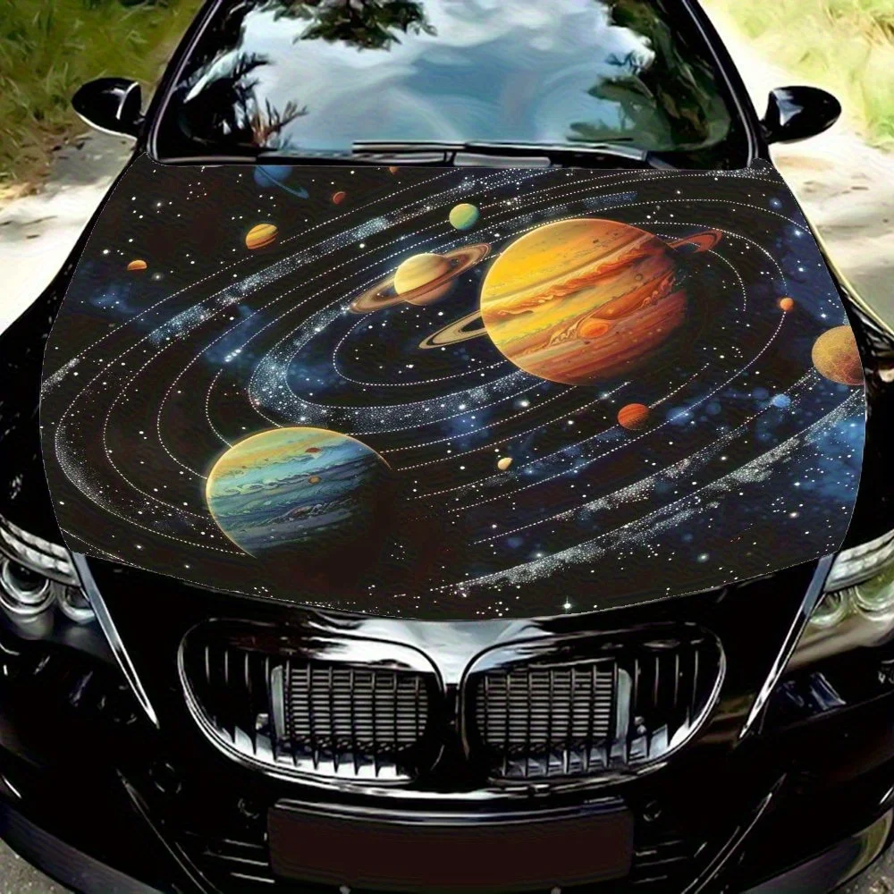 ملصق غطاء محرك السيارة من Planet فينيل عالي الجودة، مناسب للسيارات والشاحنات، ملصق حماية مقاوم للطقس، تركيب سهل بنفسك، Ca