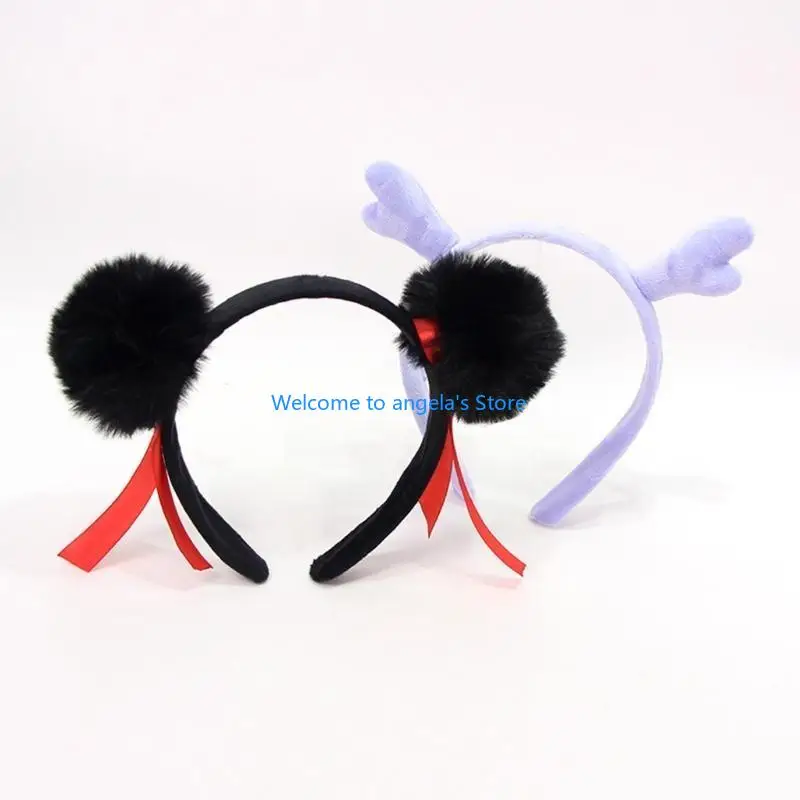 X4YC Furry Buns fryzury Hairhoop Nezha opaska na głowę dla Anime postać filmowa Cosplay