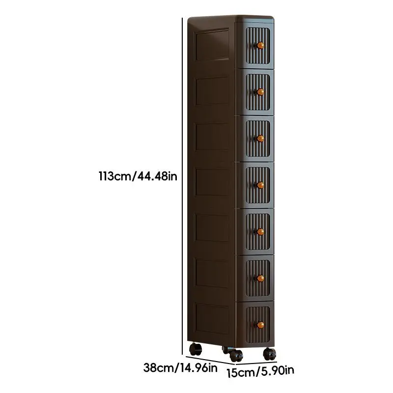 15CM Narrow Gap Drawer Storage Cabinet – Multi-Layer Rolling Organizer for Kitchen Bathroom Living Room, Slim Space-Saving Unit image 3