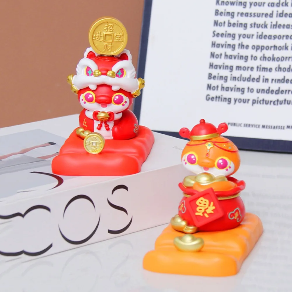 

Змея зодиака, мультяшная фигурка змеи, фигурка из смолы, подставка для мобильного телефона, креативный дизайн, держатель для телефона в виде змеи