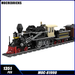 MOC Retro Large High-Speed Rail Steam Powered Locomotive Mini Building Blocks Assembly Model Creative Show Bricks Kids Toy Gifts