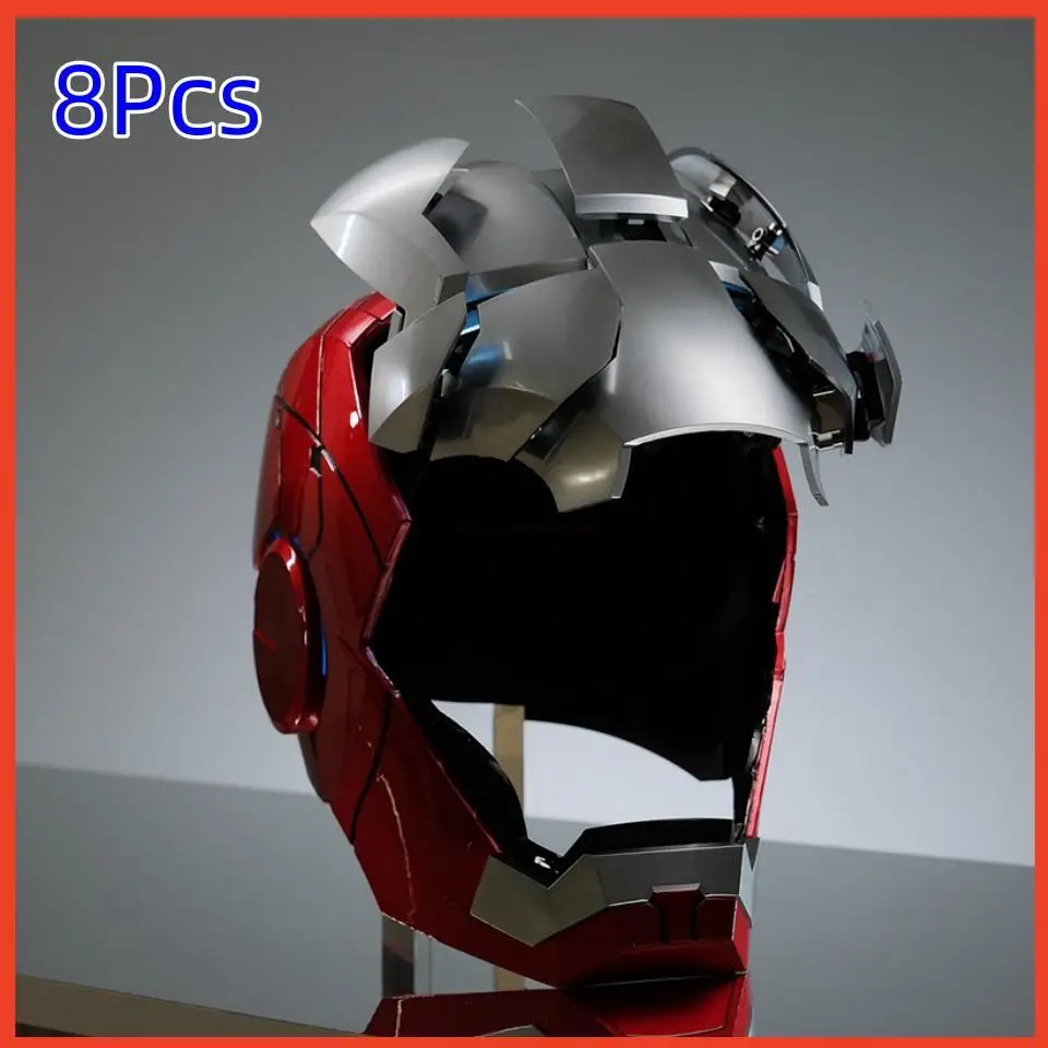 HOT Marvel Mk5 Iron Man Helmet Voice Control 8-piece Opening And Closing Chinese English Luminous Mask Collect Halloween Toy