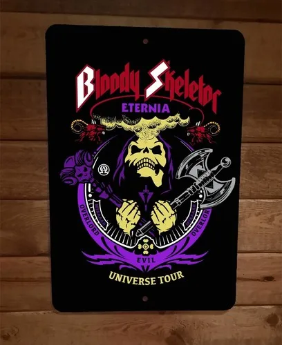 Letrero Metálico de Pared Bloody Skeletor Evil Overlord Universe Tour MOTU