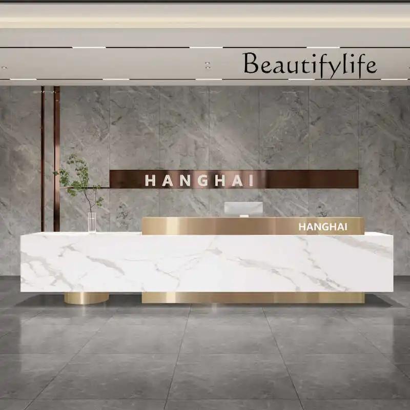 

X Modern Receptionist Reception Desks Design Light Luxury Business Welcome Stands Reception Desks Salon White Scrivania Furnitu