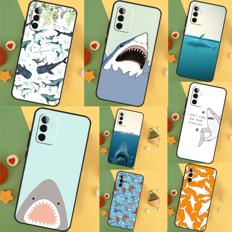 Cartoon Shark Case For Samsung Galaxy A52 A32 A12 A53 A33 A23 A13 A54 A34 A14 A51 A15 A25 A35 A55 Cover