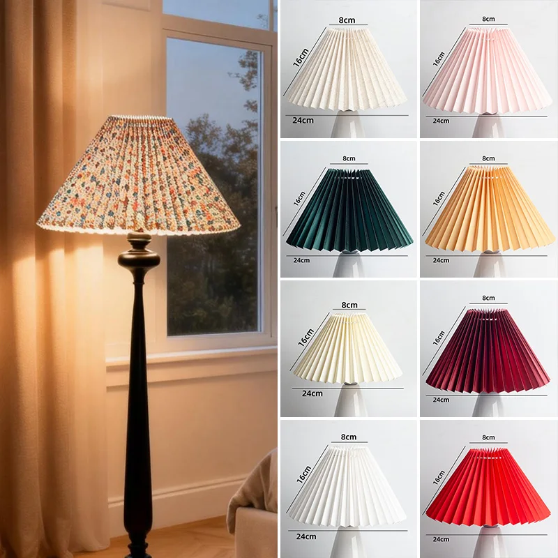 

Скандинавский плиссированный плафон для лампы, сменный светильник-накладка, складной, с подсветкой вверх, для настольных, настенных и напольных ламп, для домашнего декора
