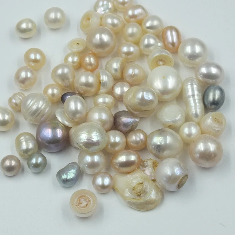 350g / 5-10MM AAA natural pearls, irregular mixed colors without holes loose beads. DIY jewelry inlay. best partner