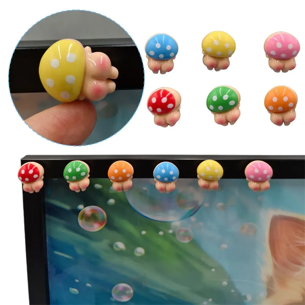 Car Screen Ornament Cute Mushroom Butt Dashboard Decor Bobblehead Funny Interior Styling Accessories for Auto Monitor