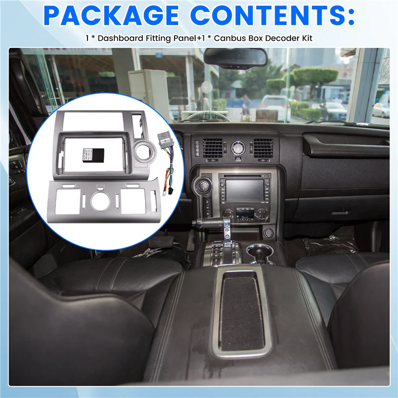 

A80X-For HUMMER Car Frame Fascia Adapter Canbus Box Decoder Android Radio Dashboard Fitting Panel Wire Harness Kit