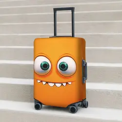 Funny Expression Suitcase Cover Orange Face Cute Cruise Trip Vacation Fun Luggage Supplies Protection