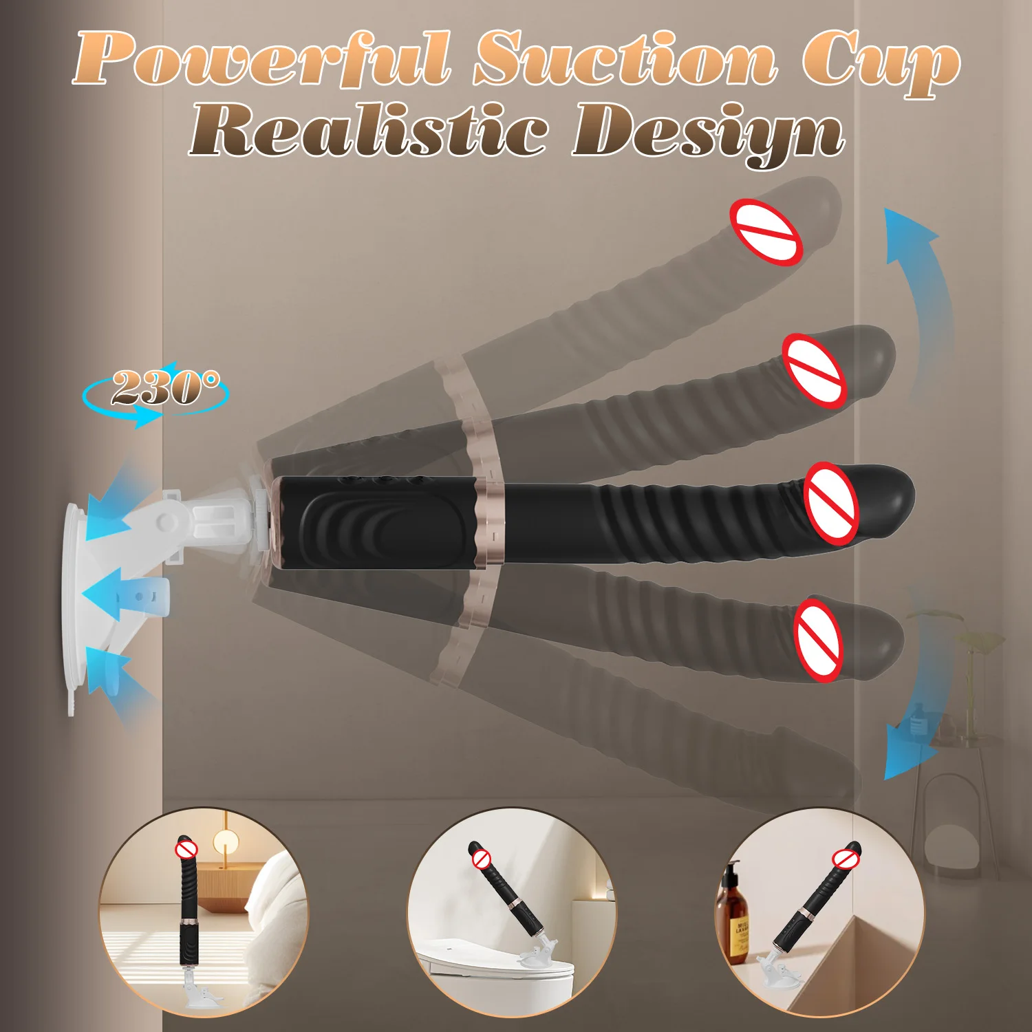 Thrusting دسار هزاز الجنس لعب الكبار ل G بقعة البظر الشرج تحفيز للإزالة شفط كأس قضبان اصطناعية واقعية للنساء #3