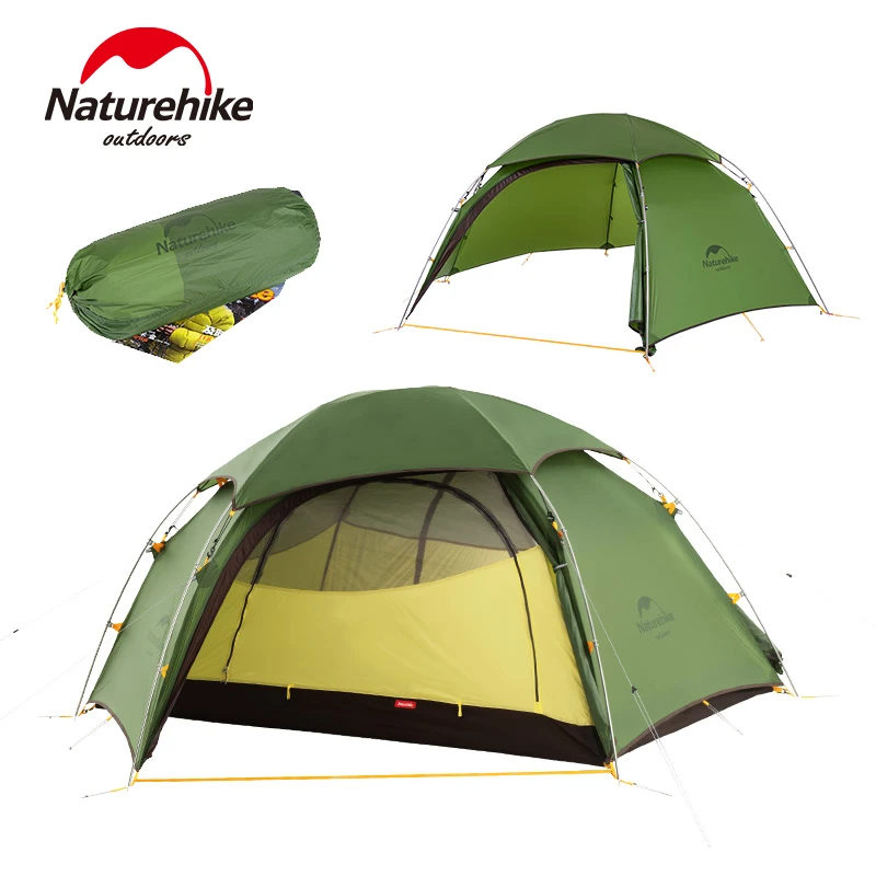 Naturehike Cloud Peak 2 Camping Tent Ultralight Hiking 20D Nylon Tent 4 Season Waterproof Double Layer T Zipper Backpacking Tent