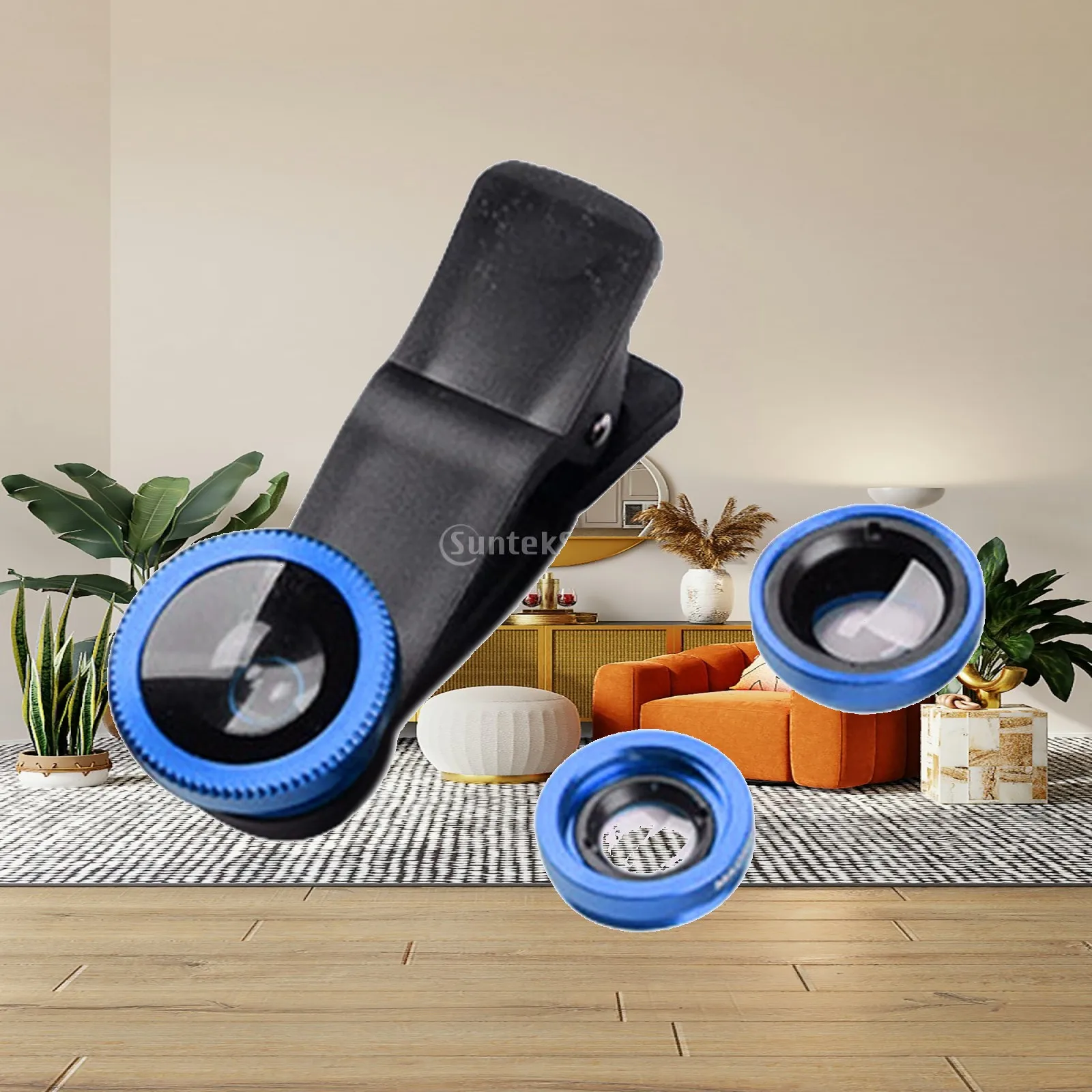3 in 1 Mobile Phone Lens Clip-on Fish Eye 180 Degree Wide Angle Lens 10X Lens Set for , Professional Accessories