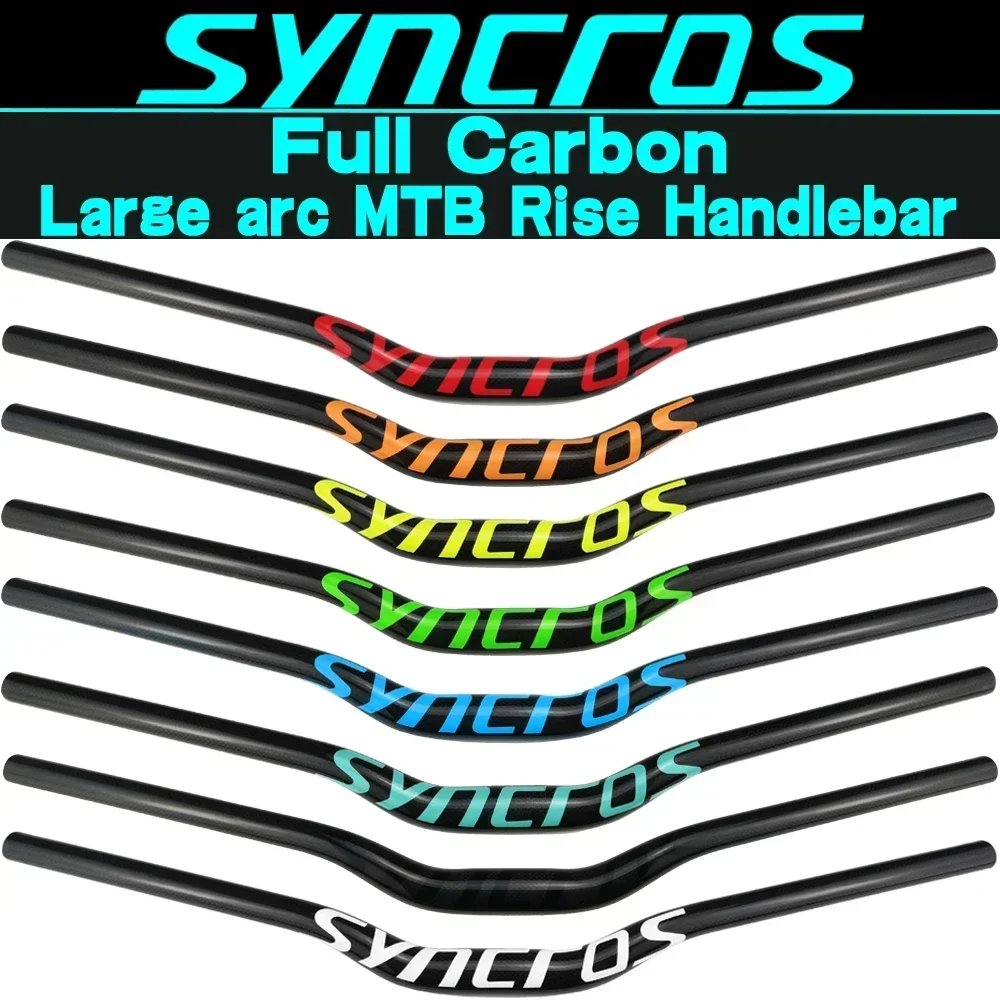 

Syncros-Full Carbon Fiber Mountain Bicycle Handlebar, Large Arc, Swallow-shaped, MTB Bike Rise Handlebar, Back Sweep, 20 Degree