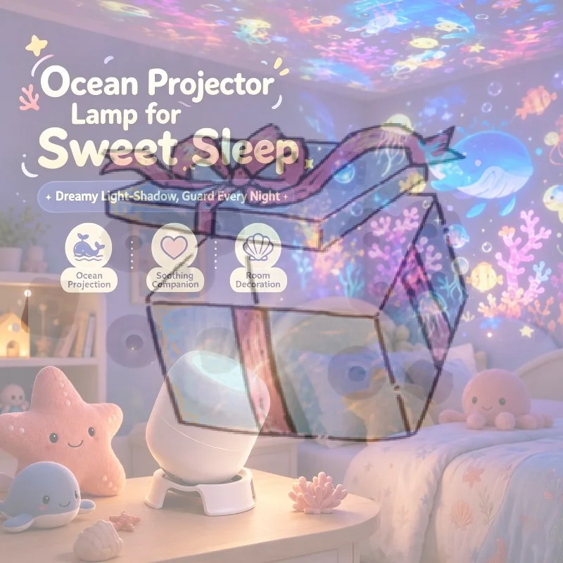LED Starry Ocean Projection Light 360°Rotating Dynamic Night Light USB Plug-in Creative Birthday Gift For Preferred Bedroom Lamp
